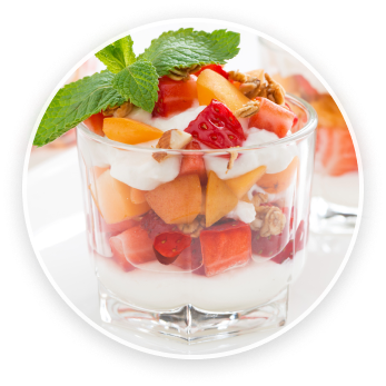 Kelímok s nakrájaným ovocím